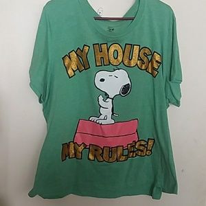 Peanuts womens shirt (snoopy) My house rules